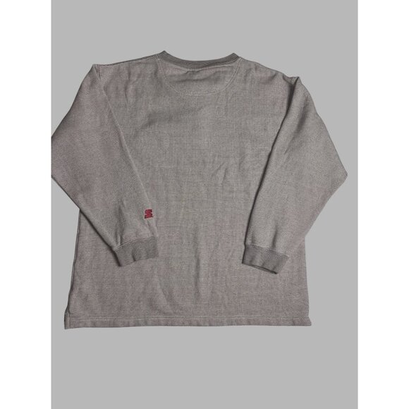 VTG Starter Indiana University Hoosiers NCAA Thermal Henley Mens L Gray Cotton - Picture 2 of 13